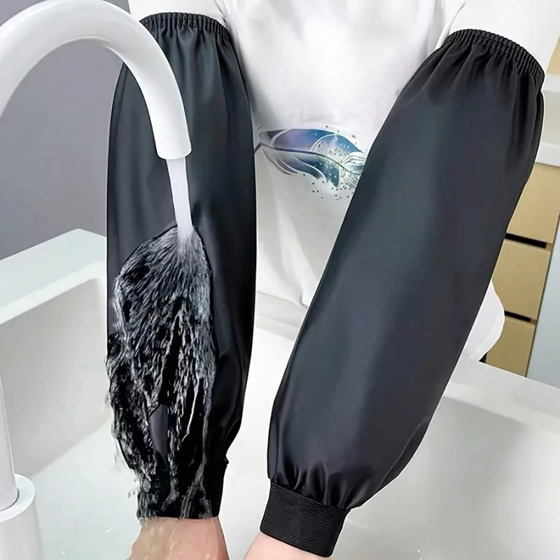 Kitchen Job - Heavy-Duty Black Faux Leather Arm Sleeves
