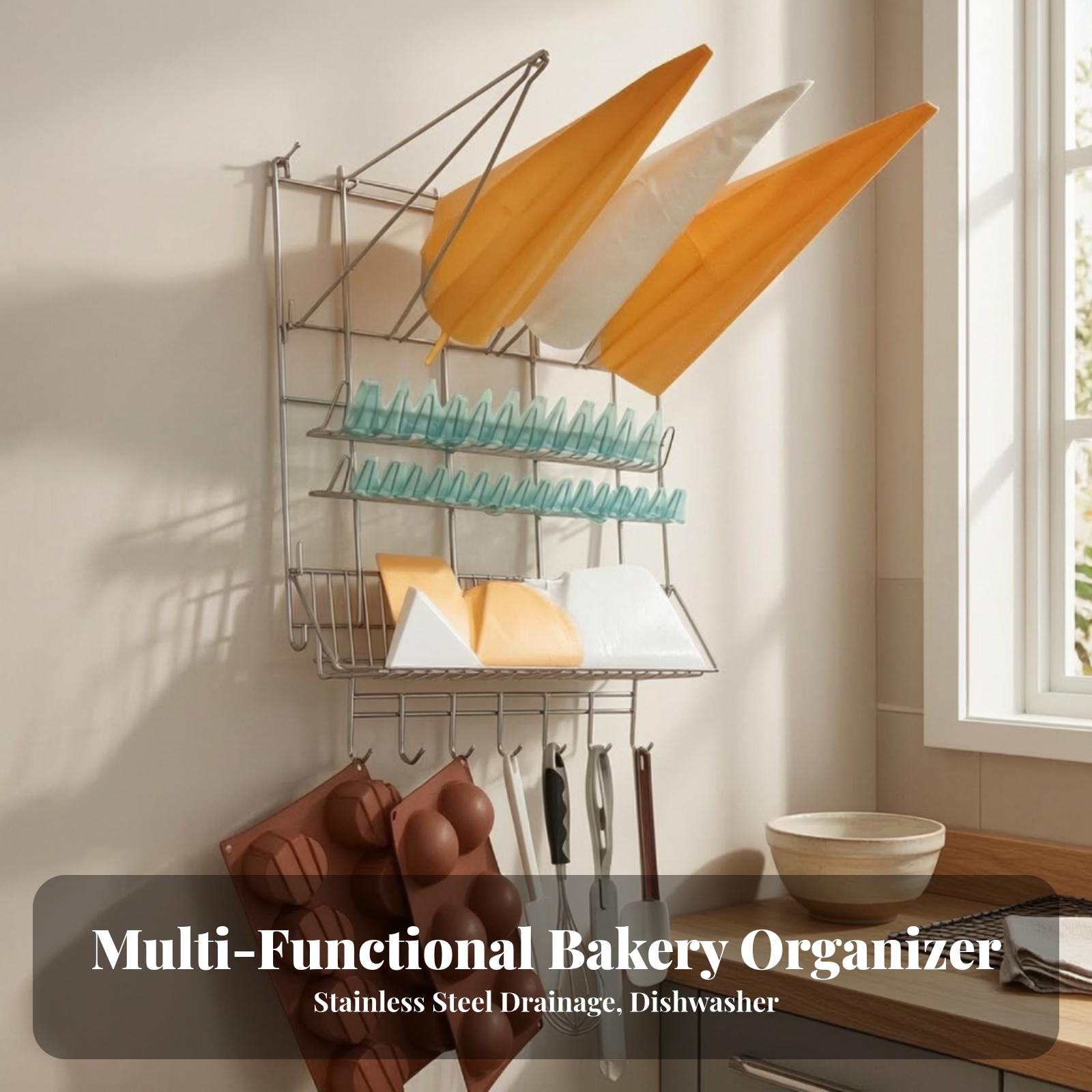 Kitchen Baking Tray Rack - Stainless Steel Industrial Rack Wall Mounted