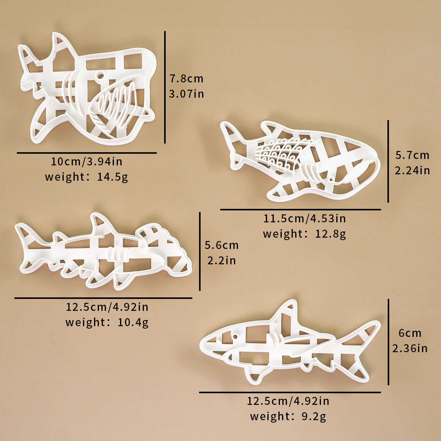 1 Pc/4 Pcs Shark Cookie Cutter - Kitchen Baking Cookies ulasan dan harga
