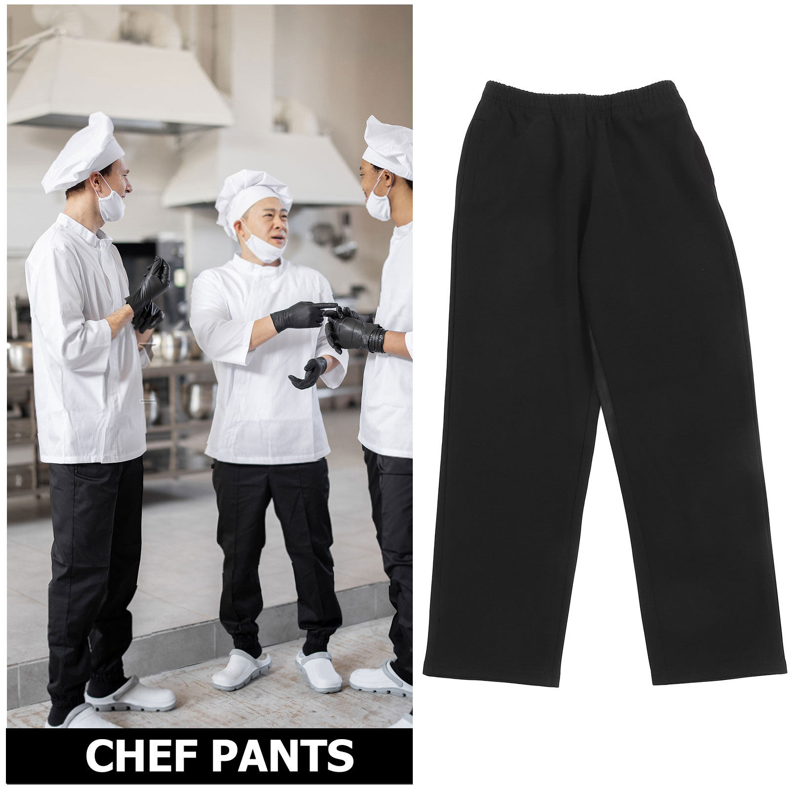 Black Breathable Chef Pants fo - Cooking Chef Xl ulasan dan harga