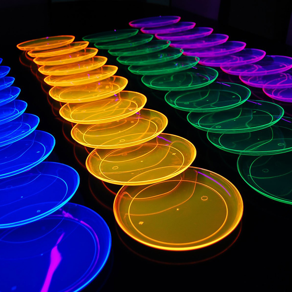 32 Pcs Neon Black Light Party  - Cake Board Round ulasan dan harga