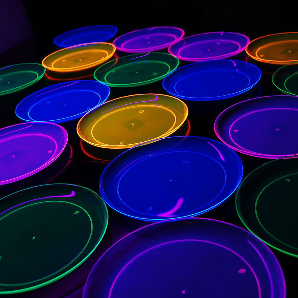 32 Pcs Neon Black Light Party  - Cake Board Round ulasan dan harga