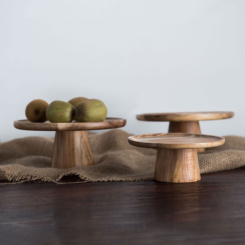 KEMORELA High Stand Wooden Cak - Cake Board Round ulasan dan harga