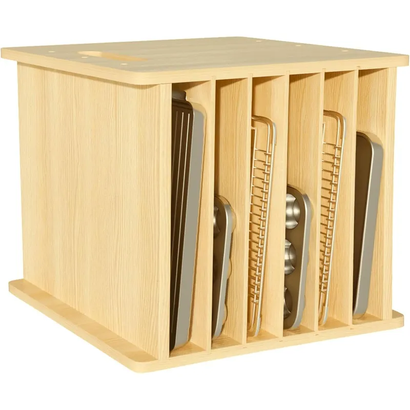 7 Tier Wooden Tray Dividers fo - Kitchen Cabinet Baking Sheet Organizer ulasan dan harga