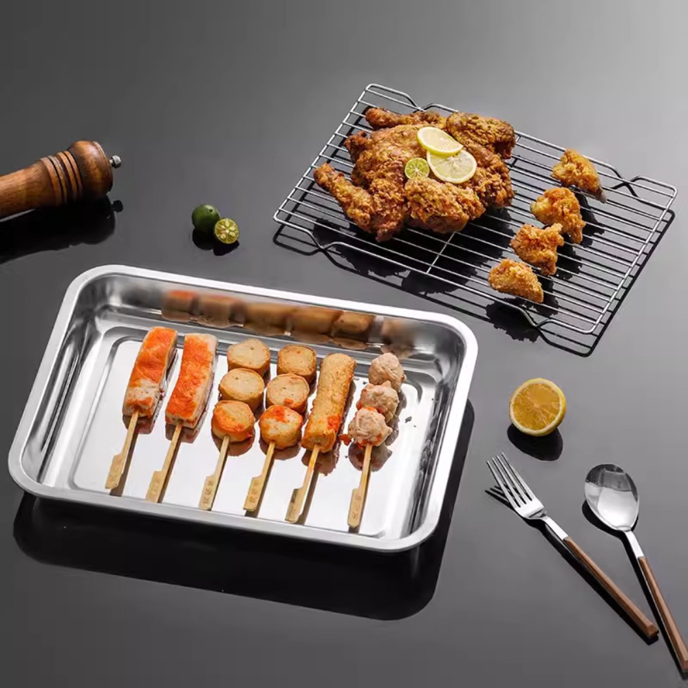 Stainless Steel Baking Tray wi - Kitchen Baking Tray Rack ulasan dan harga