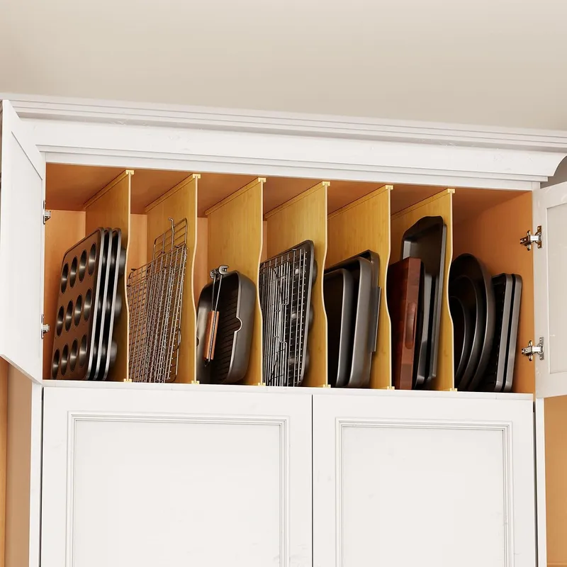 6 Pack Tray Dividers for Cabin - Kitchen Cabinet Baking Sheet Organizer ulasan dan harga