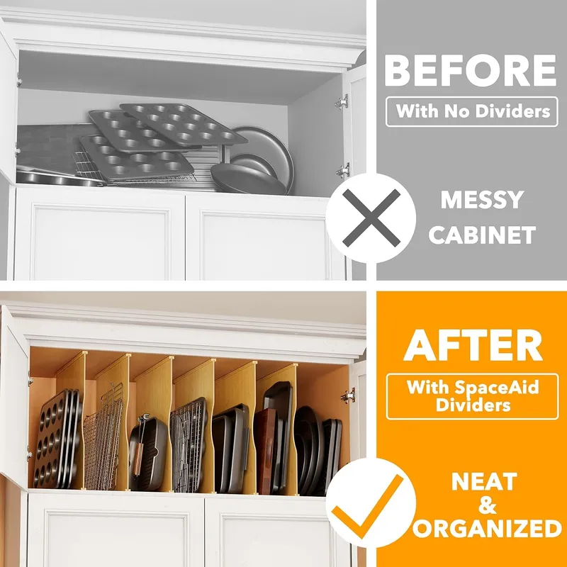 6 Pack Tray Dividers for Cabin - Kitchen Cabinet Baking Sheet Organizer ulasan dan harga