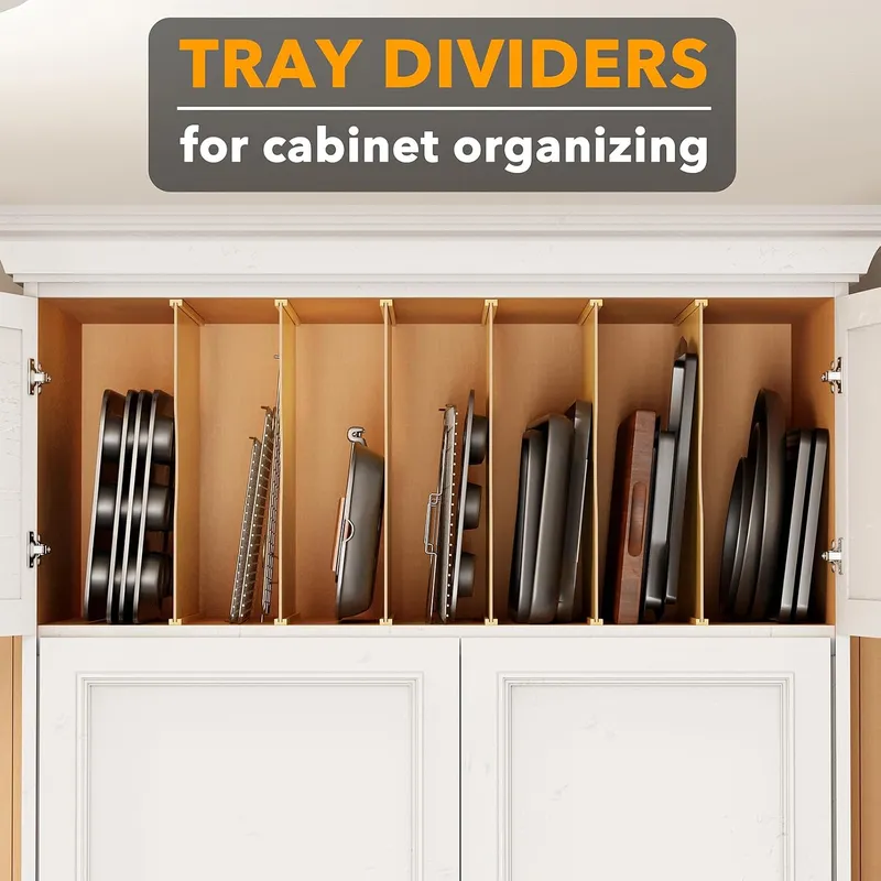 6 Pack Tray Dividers for Cabin - Kitchen Cabinet Baking Sheet Organizer ulasan dan harga