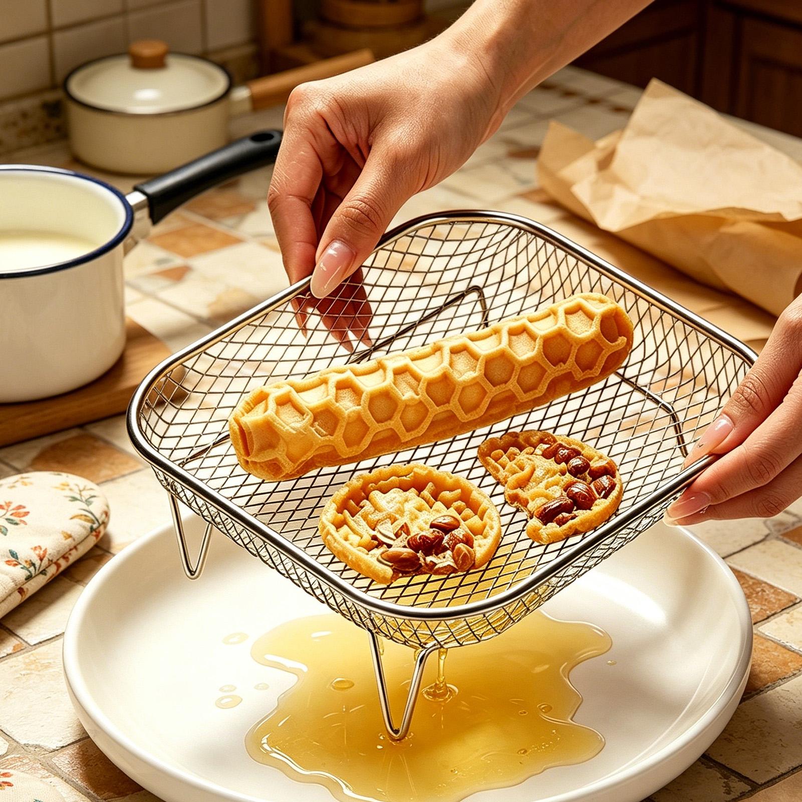 1PC Stainless Steel Air Fryer  - Kitchen Baking Tray Rack ulasan dan harga
