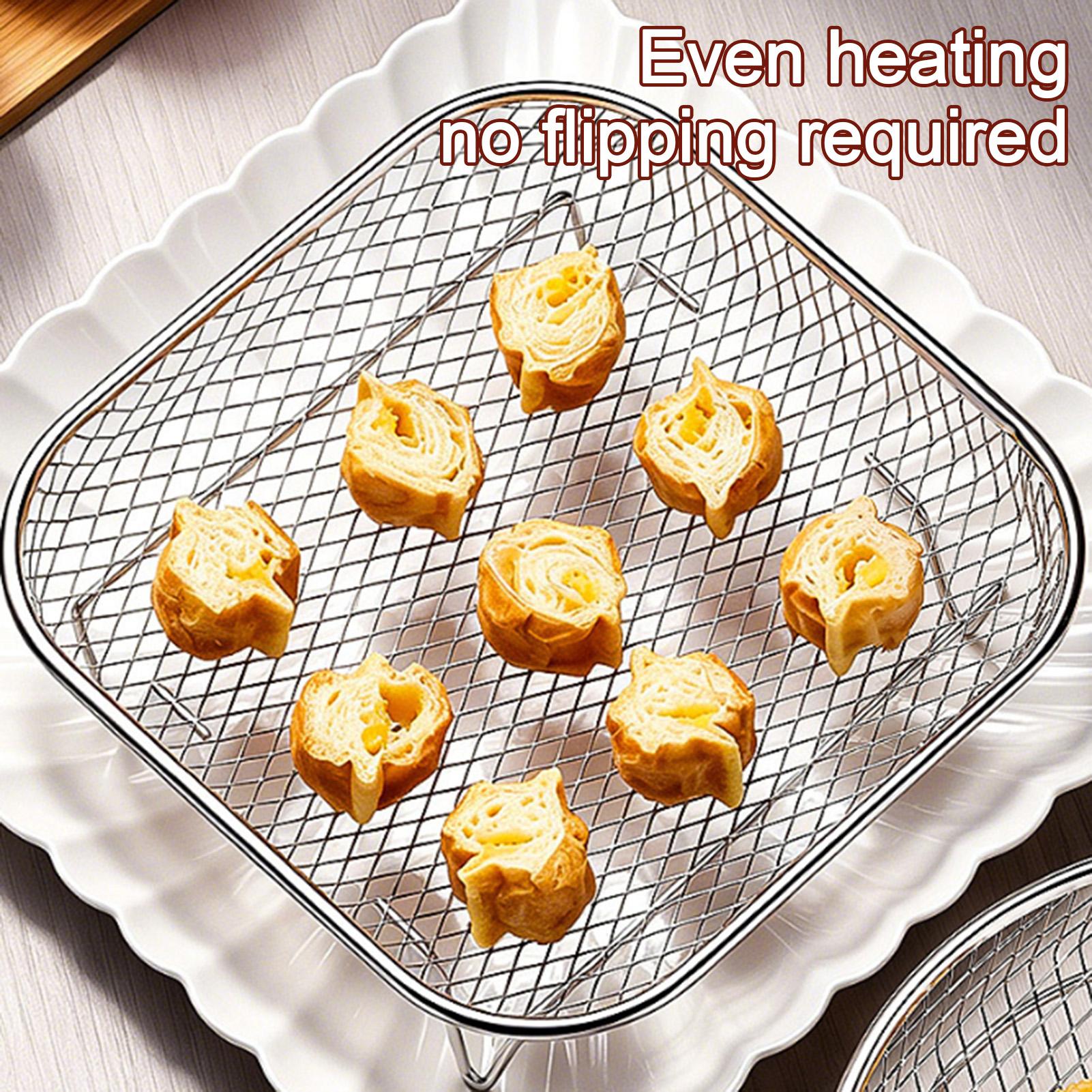 1PC Stainless Steel Air Fryer  - Kitchen Baking Tray Rack ulasan dan harga