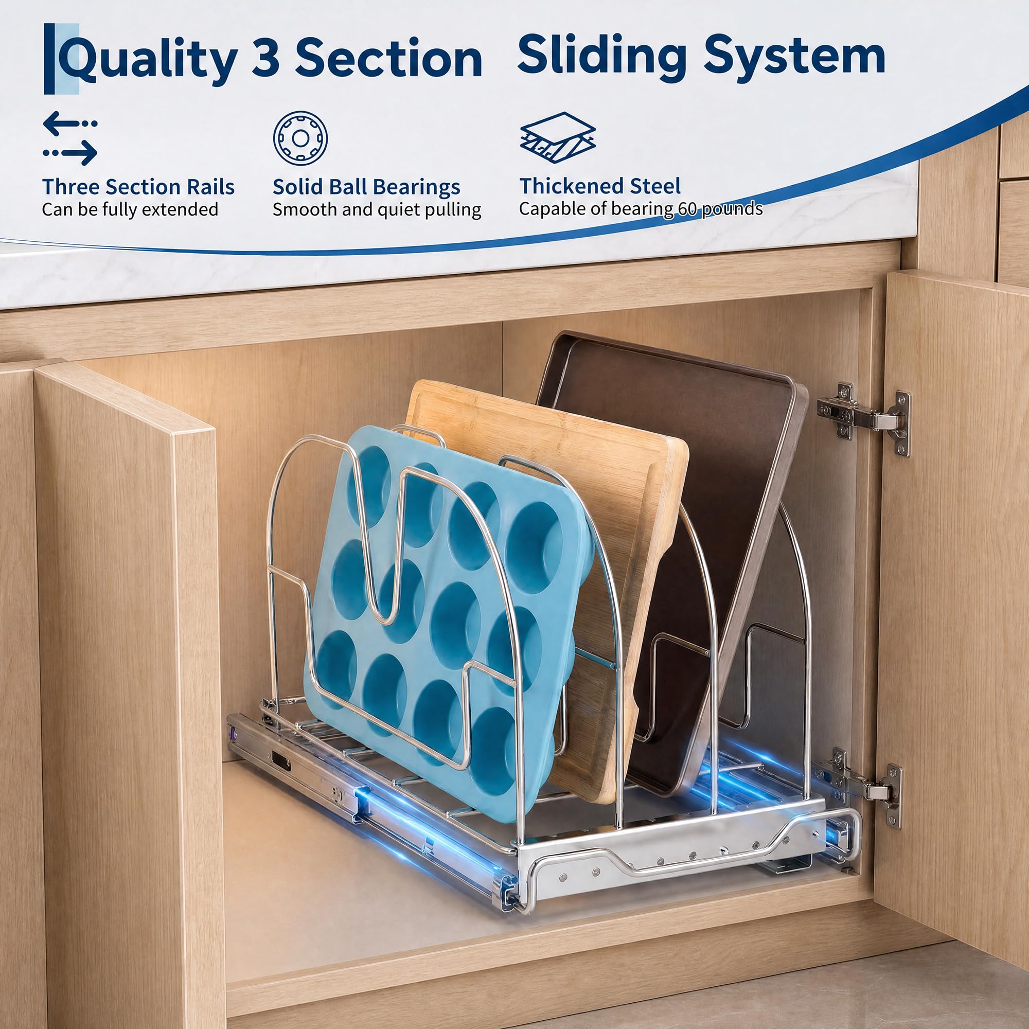 Heavy Duty Stainless Steel Kit - Kitchen Baking Drawer ulasan dan harga