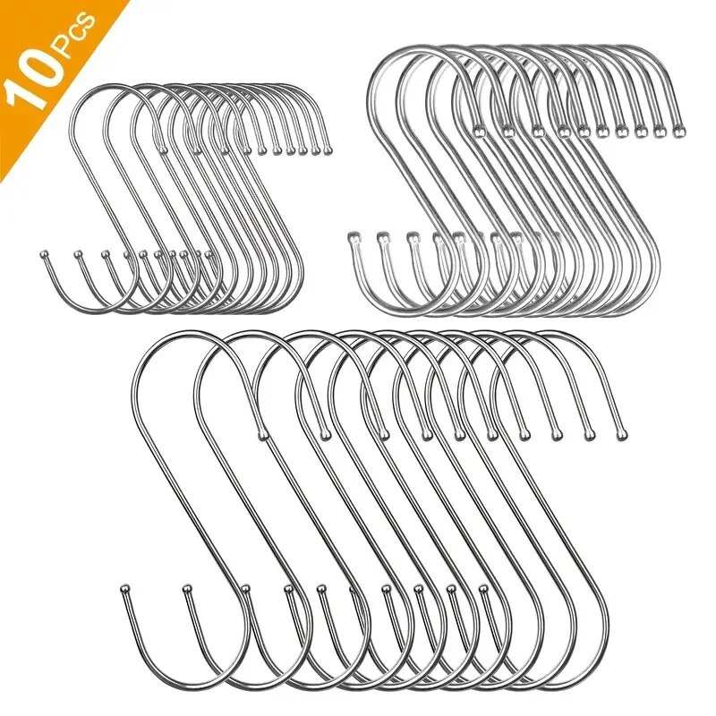 10pcs Stainless Steel S Shaped - Kitchen Jobs ulasan dan harga
