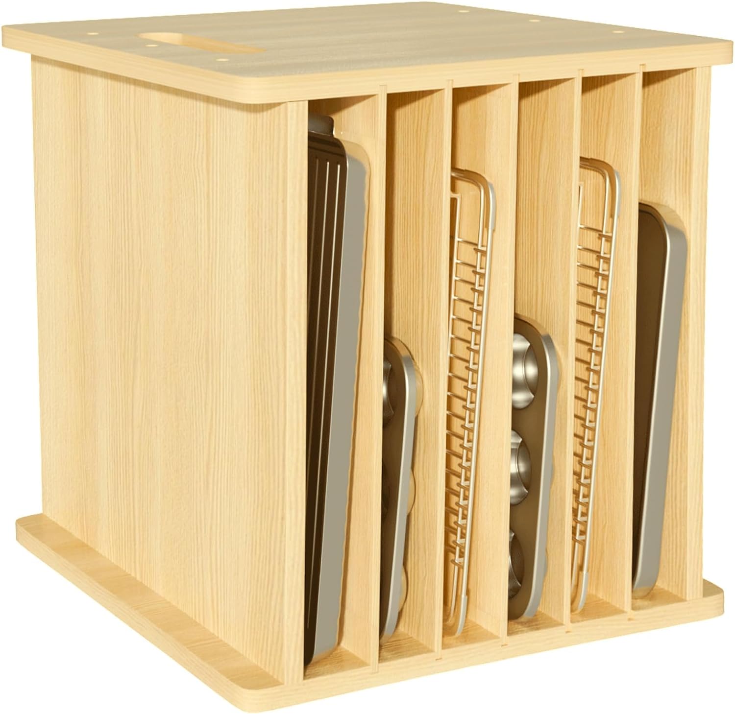 Wooden Bakeware Tray Divider O - Kitchen Cabinet Baking Sheet Organizer ulasan dan harga