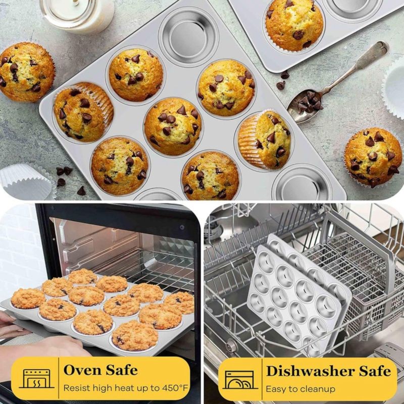 DT39 Stainless Steel Muffin Pa - Muffin Tin Nonstick ulasan dan harga