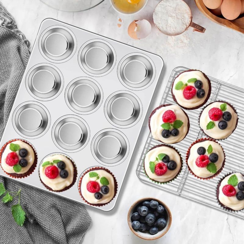 DT39 Stainless Steel Muffin Pa - Muffin Tin Nonstick ulasan dan harga