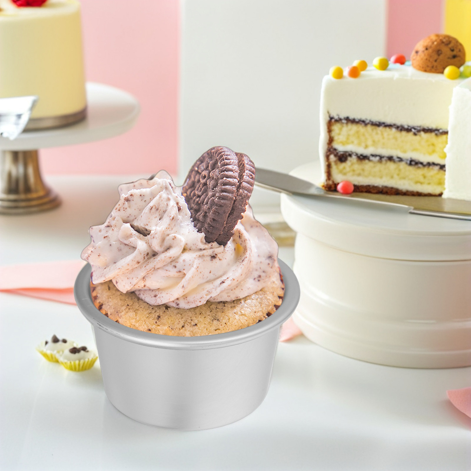 12Pcs Aluminum Round Cake Tins - Muffin Tin Nonstick ulasan dan harga