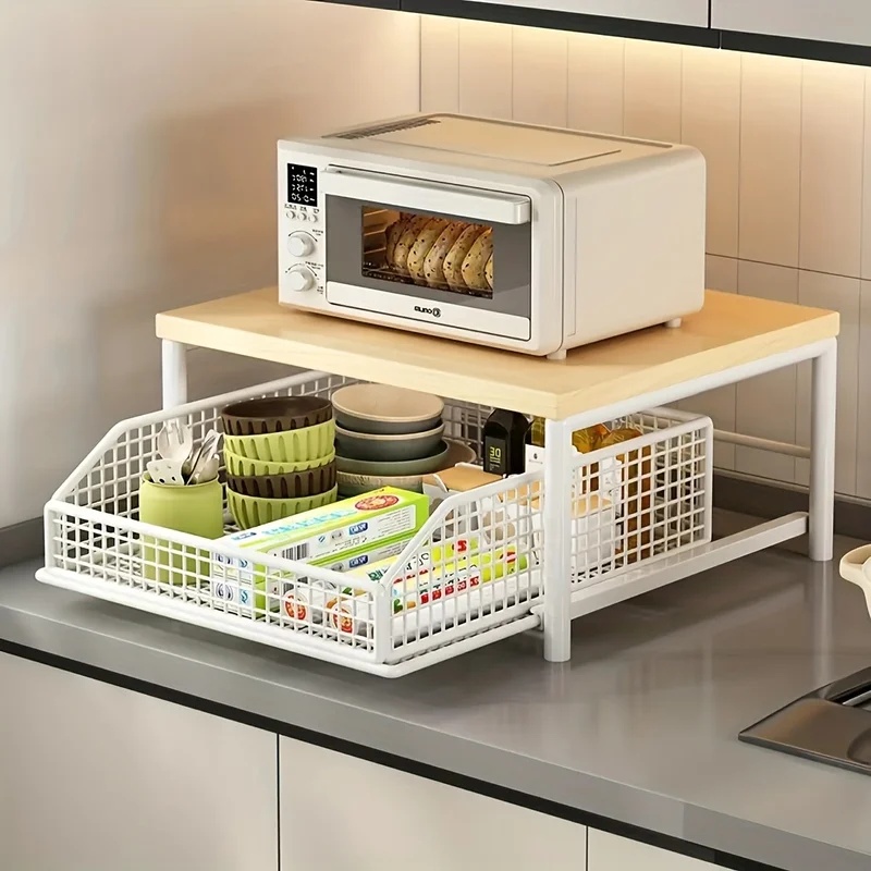 Vertical Microwave Stand with  - Kitchen Baking Drawer ulasan dan harga