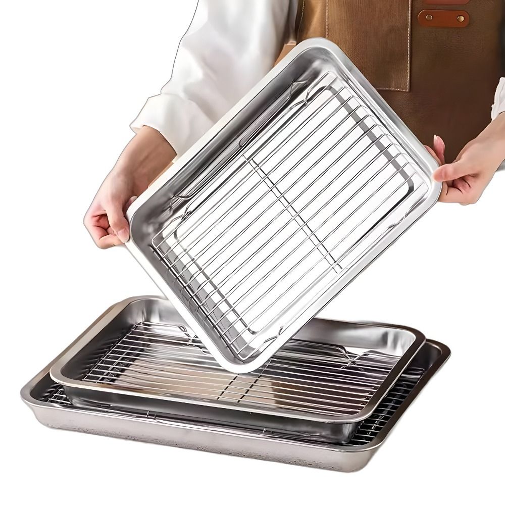 Portable Non-Stick Stainless S - Kitchen Baking Tray Rack ulasan dan harga