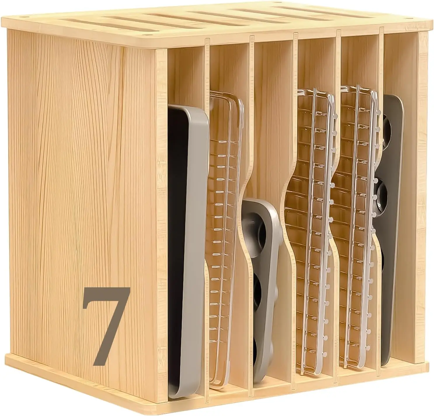 Wooden Tray Dividers for Cabin - Kitchen Cabinet Baking Sheet Organizer ulasan dan harga