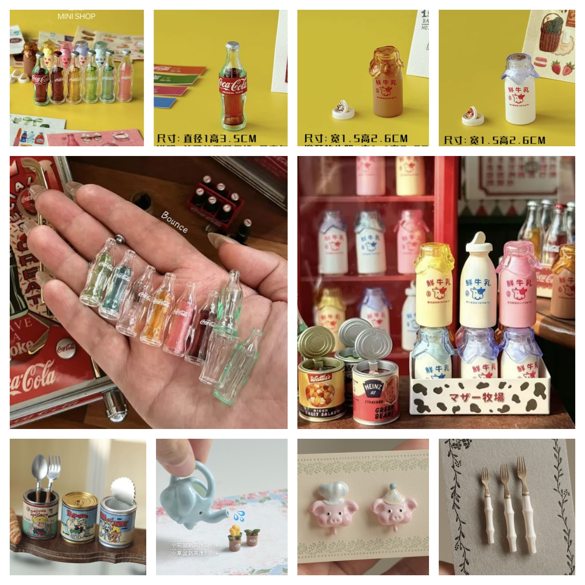 Mini Cola Milk Bottle Set 6 Co - Miniature Baking Kitchen ulasan dan harga