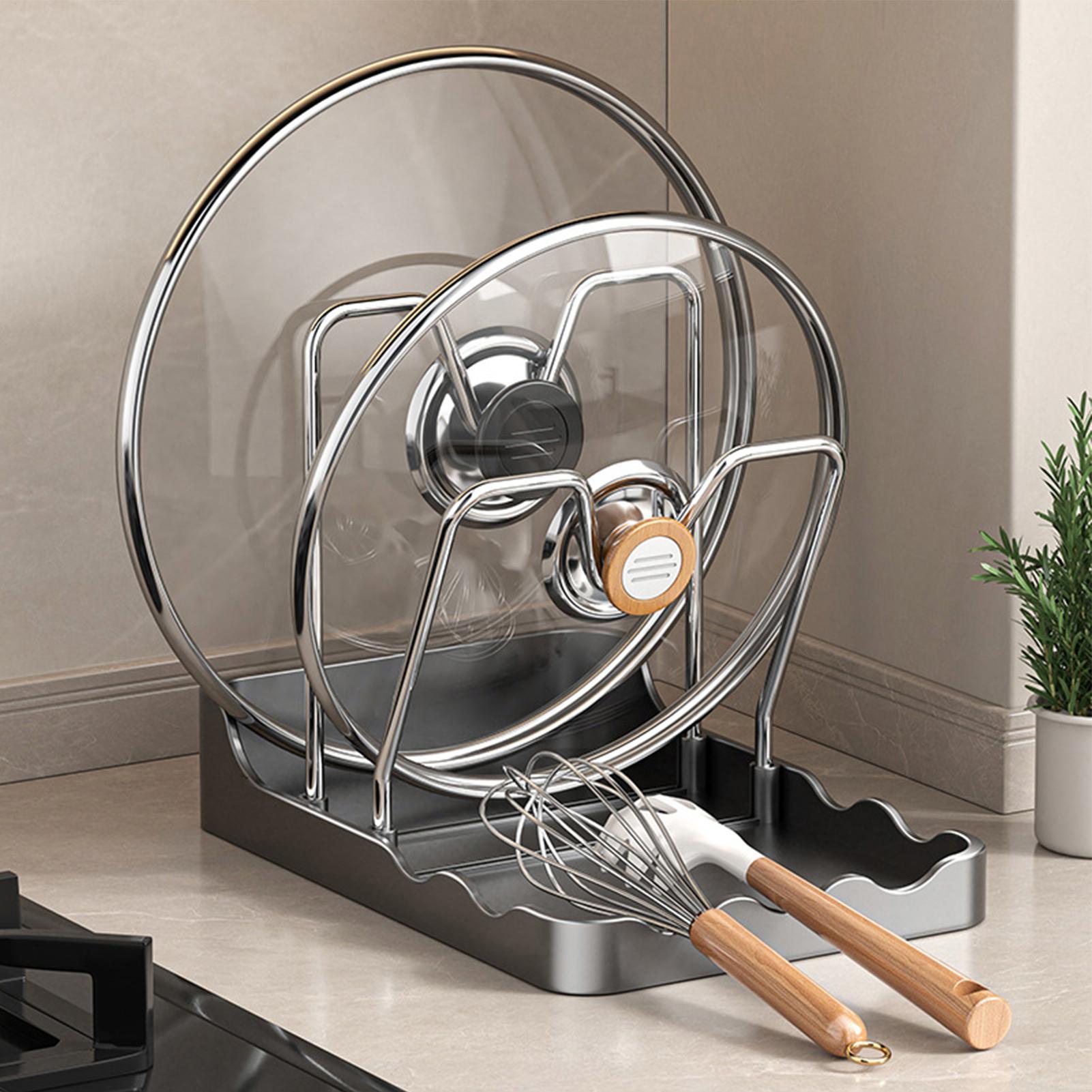 Pot Lid Organizer Vertical Spo - Kitchen Baking Tray Rack ulasan dan harga