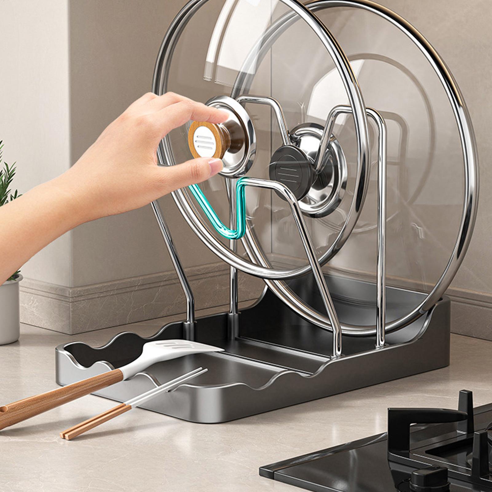 Pot Lid Organizer Vertical Spo - Kitchen Baking Tray Rack ulasan dan harga
