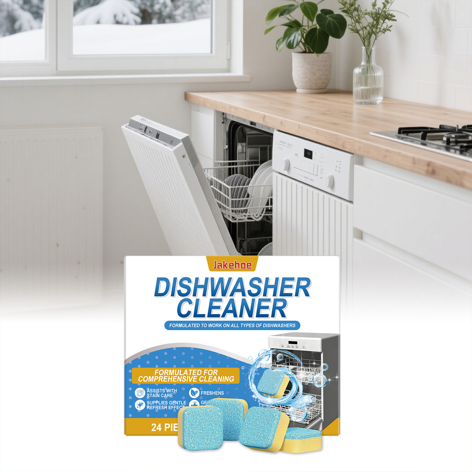 Dishwasher Cleaner Tablets Pow - Kitchen Cleaner Baking Soda ulasan dan harga