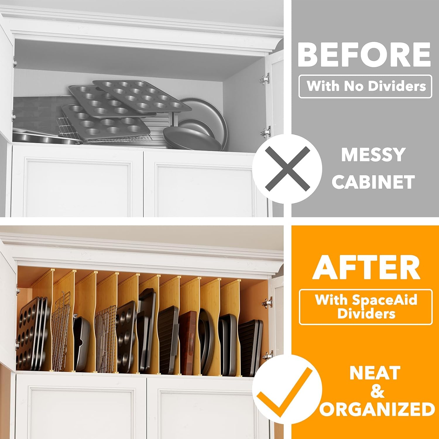 10 Pack Bamboo Tray Dividers f - Kitchen Cabinet Baking Sheet Organizer ulasan dan harga