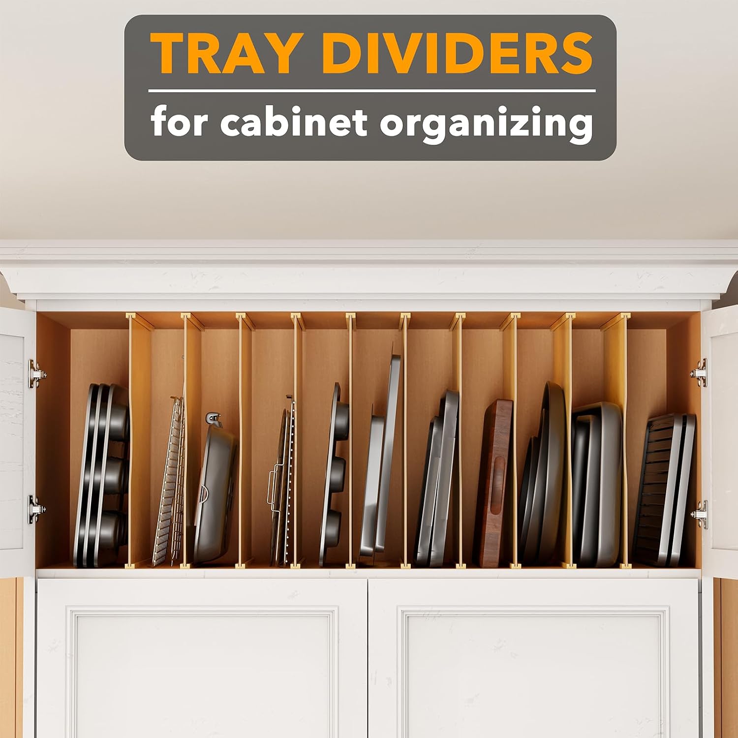 10 Pack Bamboo Tray Dividers f - Kitchen Cabinet Baking Sheet Organizer ulasan dan harga